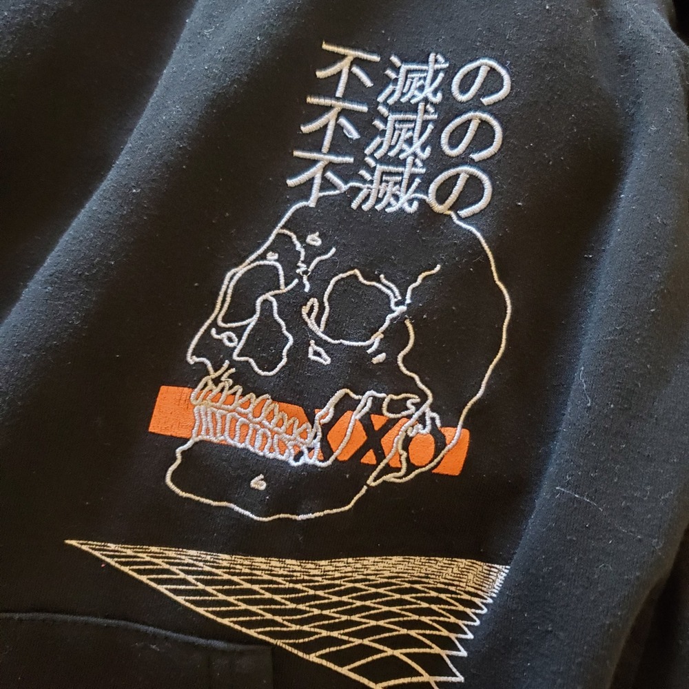 Brooklyn Cloth Mens Black Graphic Hoodie Skull Immortality Streetwear Size M - Picture 15 of 15
